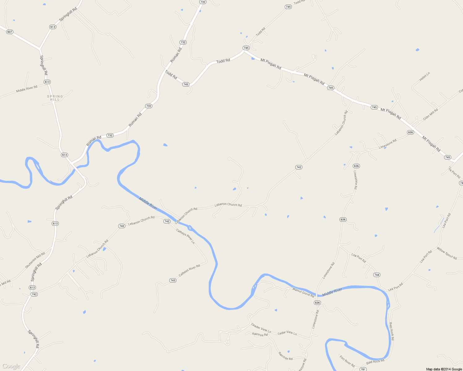 map of restaurants, bars, coffee shops, grocery stores, and more near 720 Lebanon Church Road in Mount Sidney