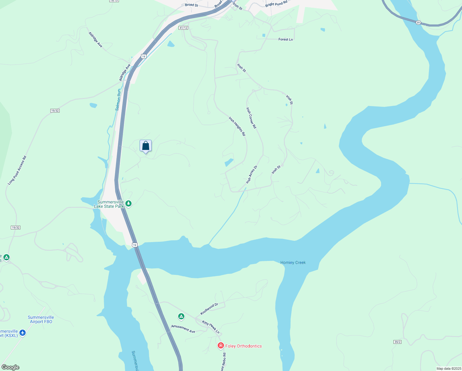 map of restaurants, bars, coffee shops, grocery stores, and more near 796 Irish Heights Road in Summersville