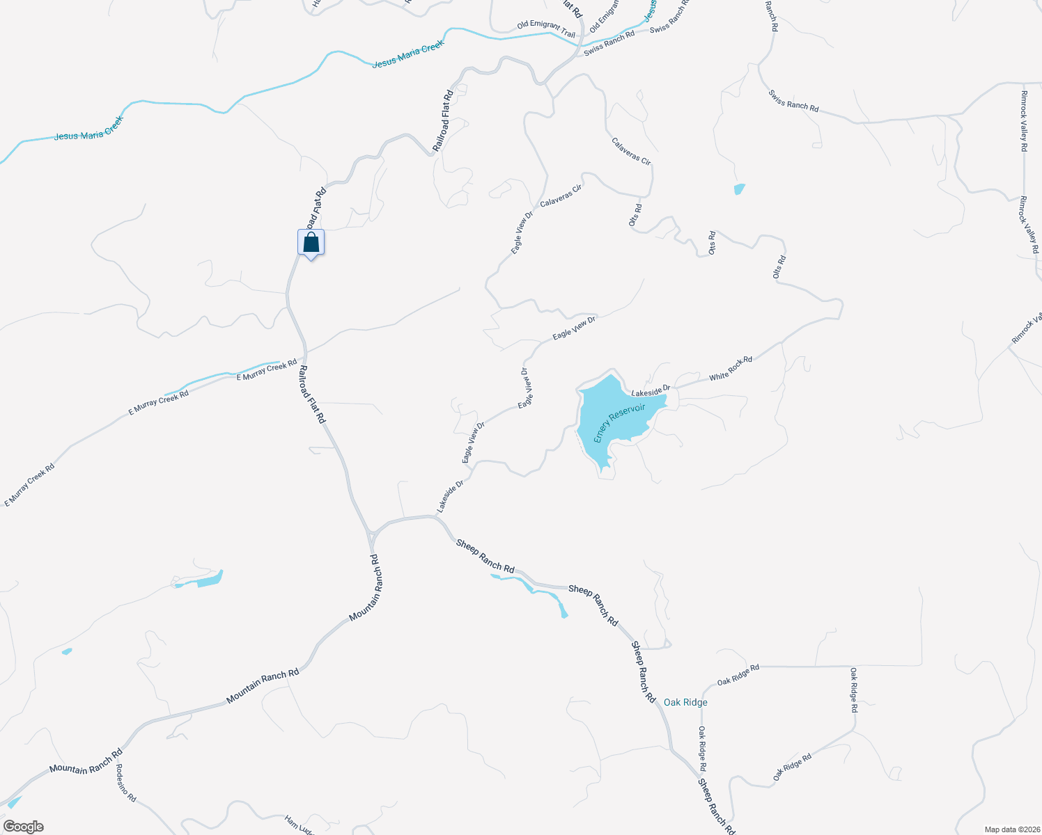 map of restaurants, bars, coffee shops, grocery stores, and more near 7329 Eagleview Drive in Mountain Ranch