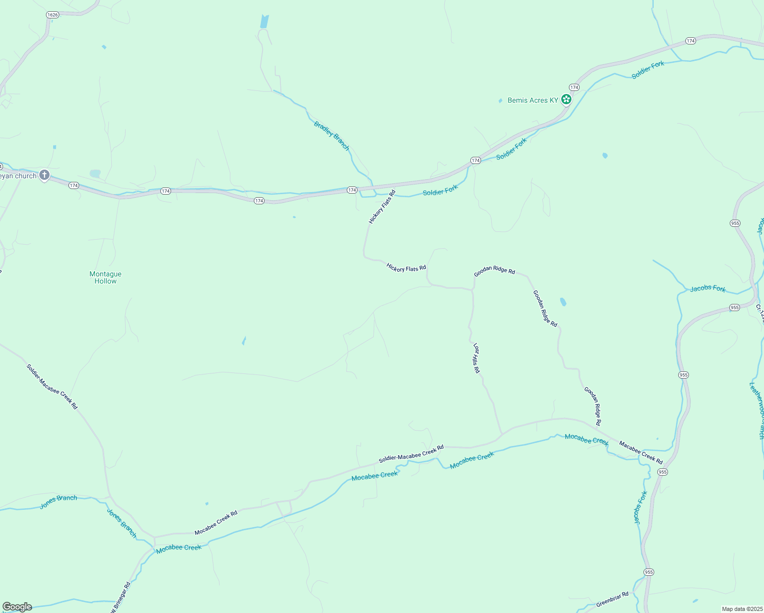 map of restaurants, bars, coffee shops, grocery stores, and more near 236 Cole Road in Olive Hill