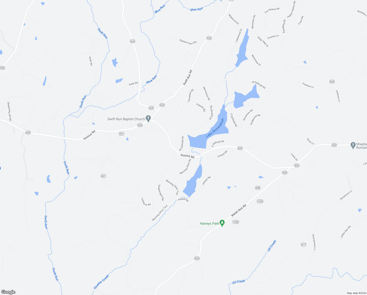 map of restaurants, bars, coffee shops, grocery stores, and more near 70 West Daffodil Road in Ruckersville