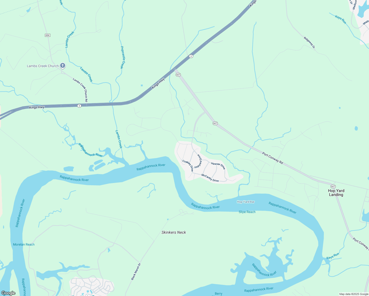 map of restaurants, bars, coffee shops, grocery stores, and more near 11398 Ianthas Way in King George