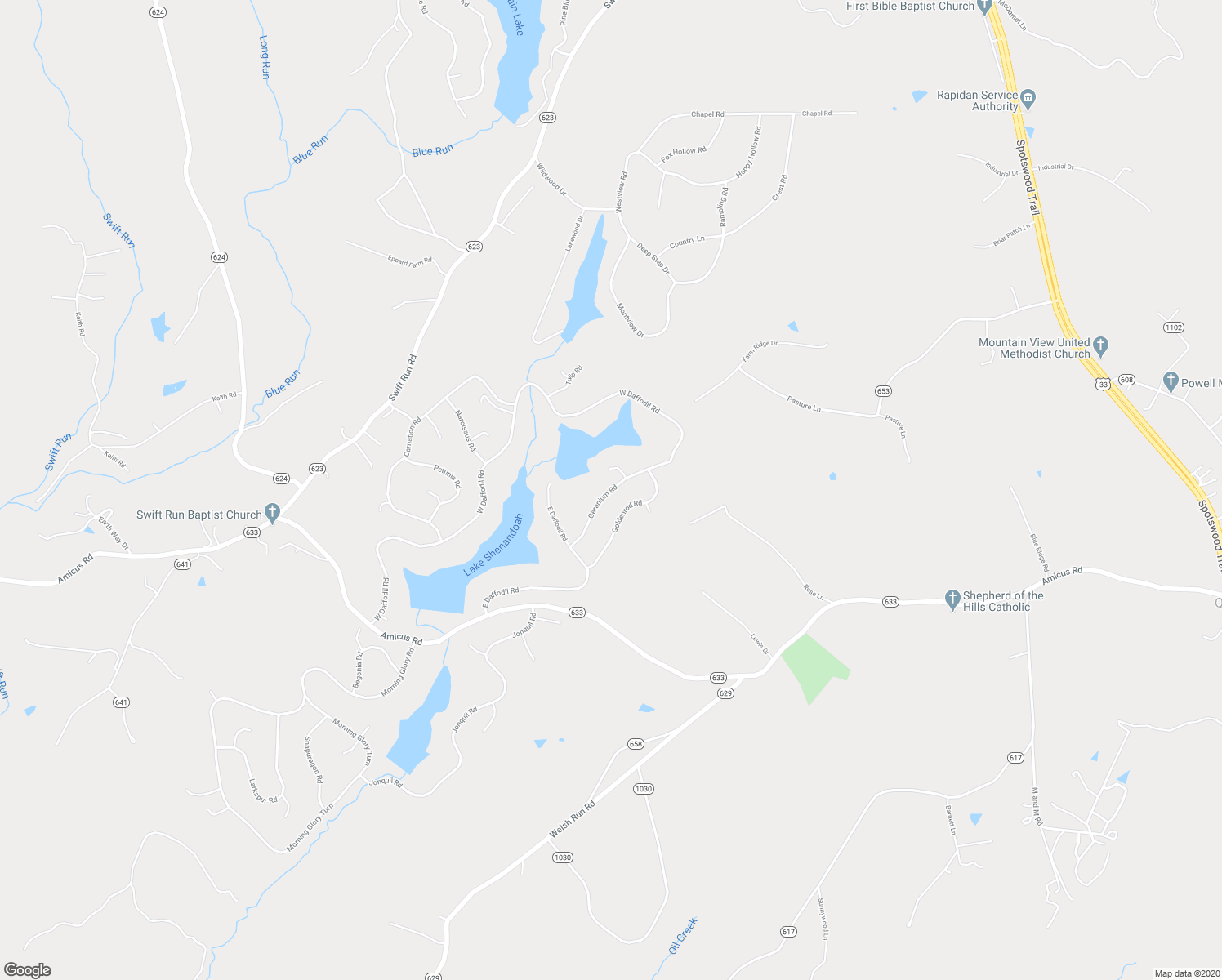 map of restaurants, bars, coffee shops, grocery stores, and more near 208 Geranium Road in Ruckersville