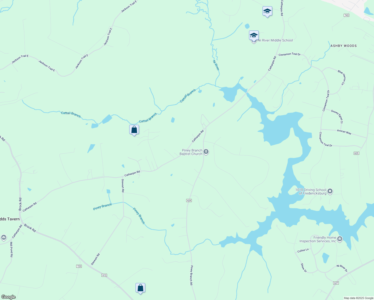 map of restaurants, bars, coffee shops, grocery stores, and more near 11106 Catharpin Rd in Spotsylvania