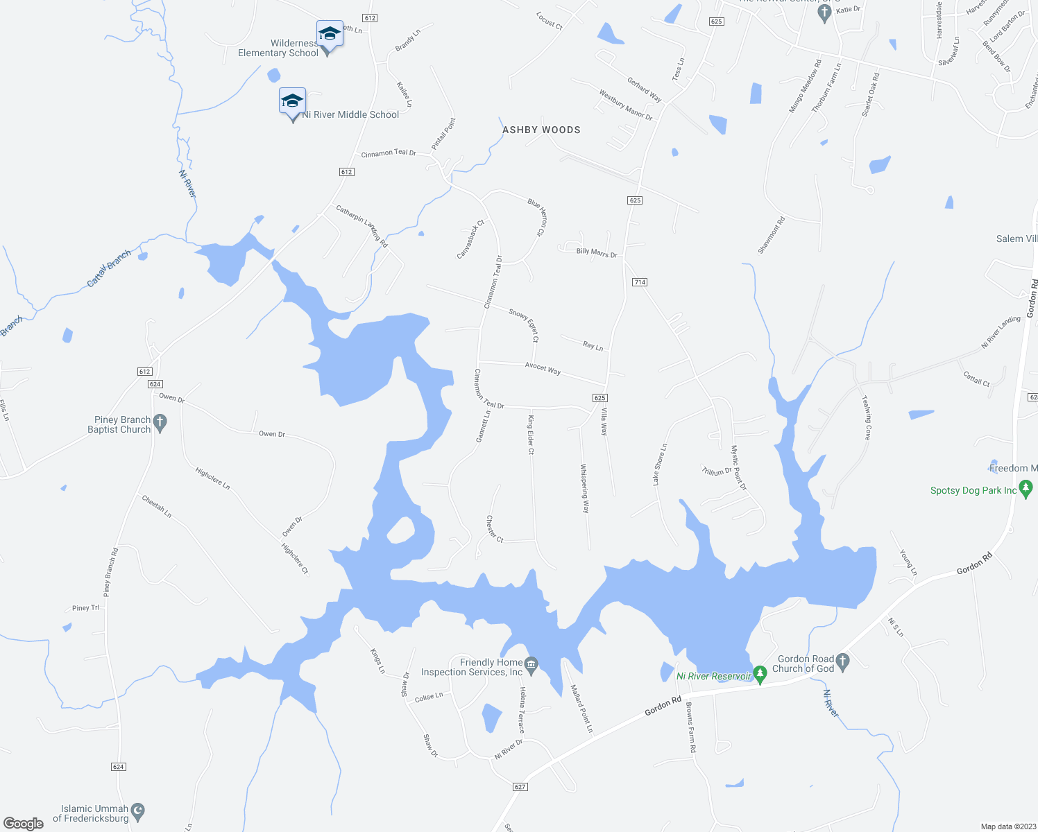 map of restaurants, bars, coffee shops, grocery stores, and more near 10626 King Eider Court in Spotsylvania