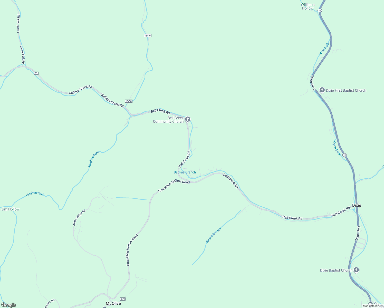 map of restaurants, bars, coffee shops, grocery stores, and more near 1942 Bell Creek Road in Dixie