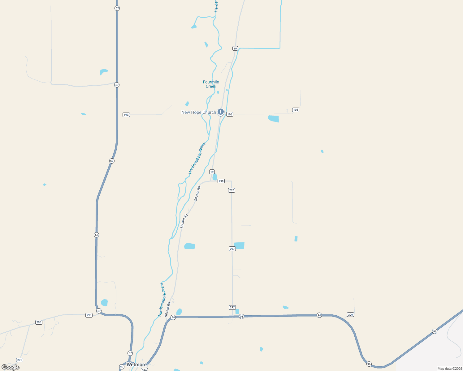 map of restaurants, bars, coffee shops, grocery stores, and more near 686 County Road 297 in Wetmore