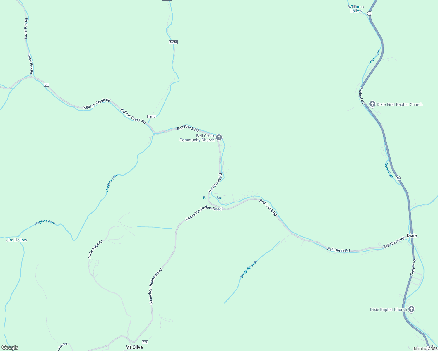 map of restaurants, bars, coffee shops, grocery stores, and more near 1942 Bell Creek Road in Dixie