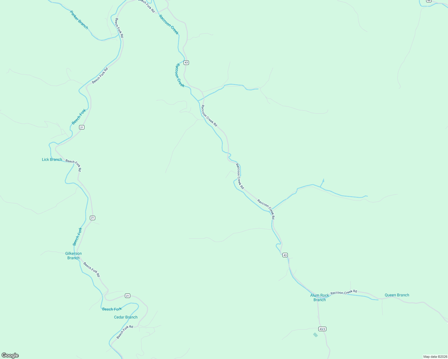 map of restaurants, bars, coffee shops, grocery stores, and more near 953 Raccoon Creek Road in Branchland