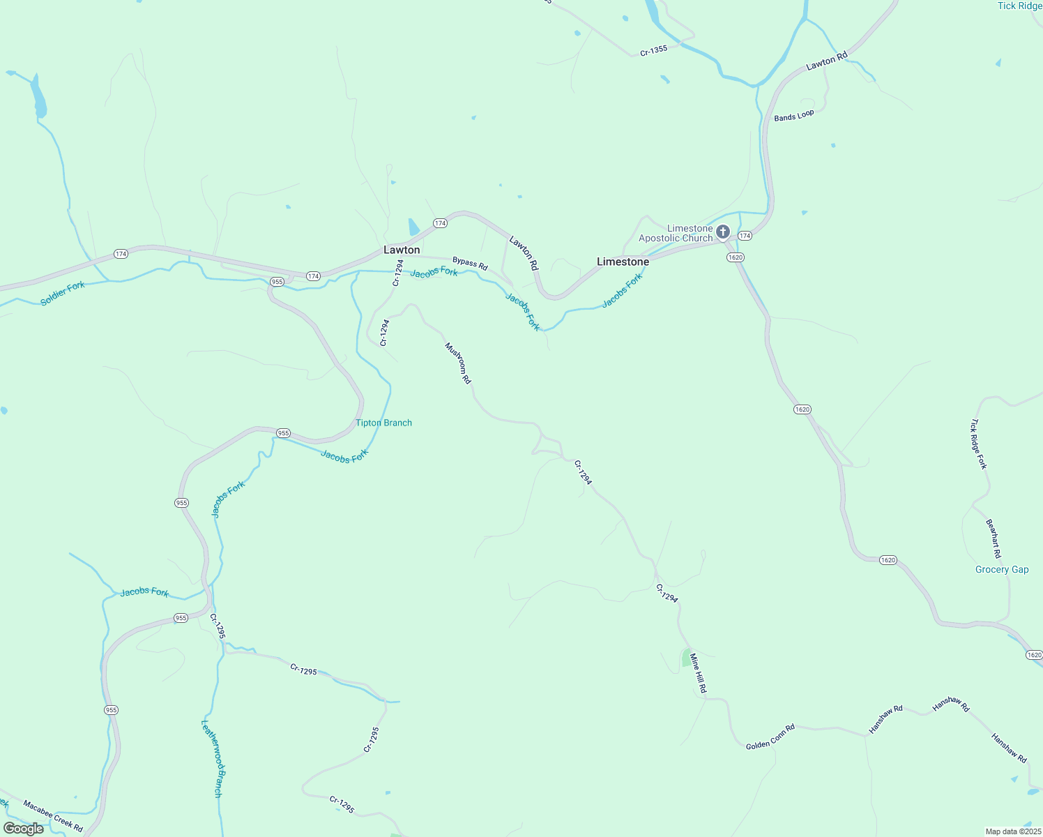 map of restaurants, bars, coffee shops, grocery stores, and more near Mushroom Road in Olive Hill