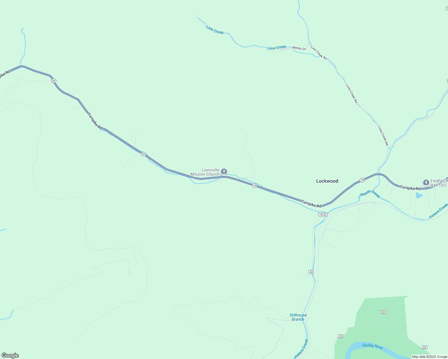 map of restaurants, bars, coffee shops, grocery stores, and more near 15143 Turnpike Road in Summersville