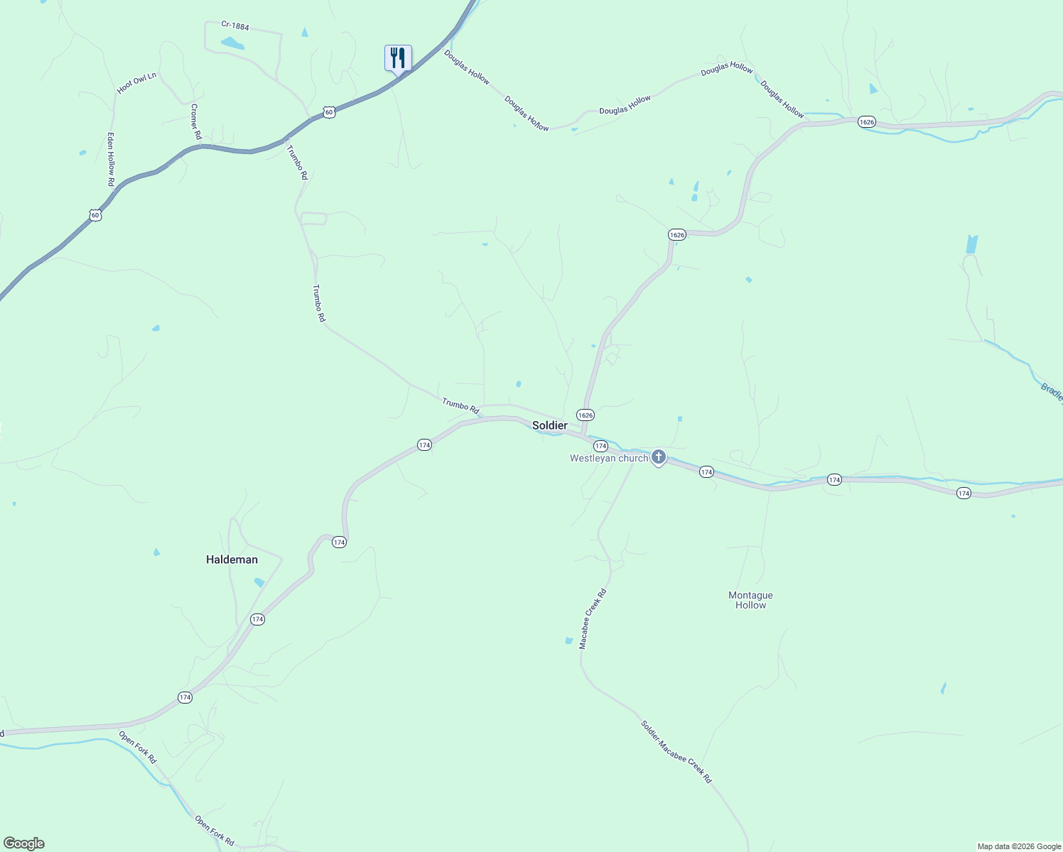 map of restaurants, bars, coffee shops, grocery stores, and more near in Soldier