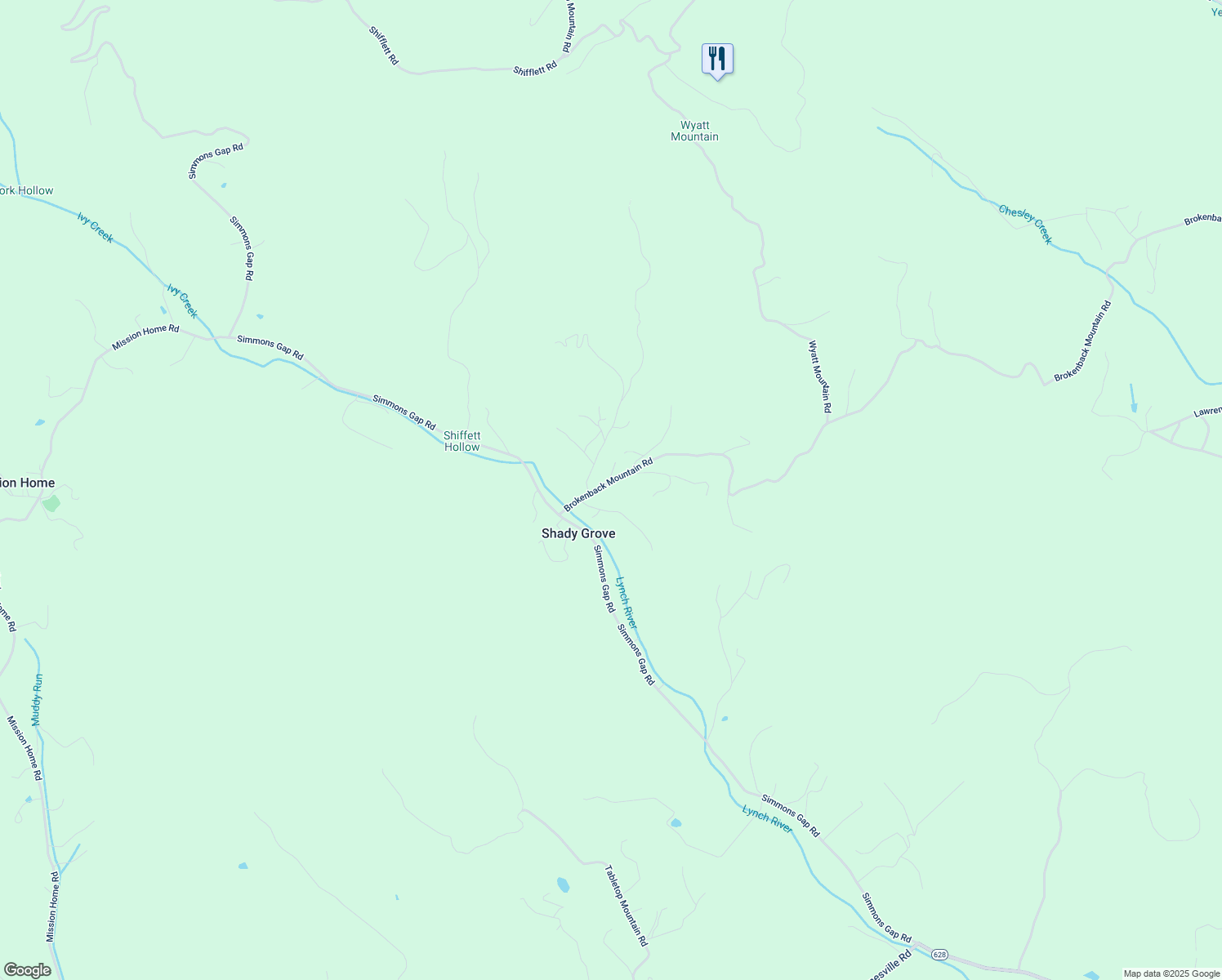 map of restaurants, bars, coffee shops, grocery stores, and more near 162 Brokenback Mountain Road in Greene