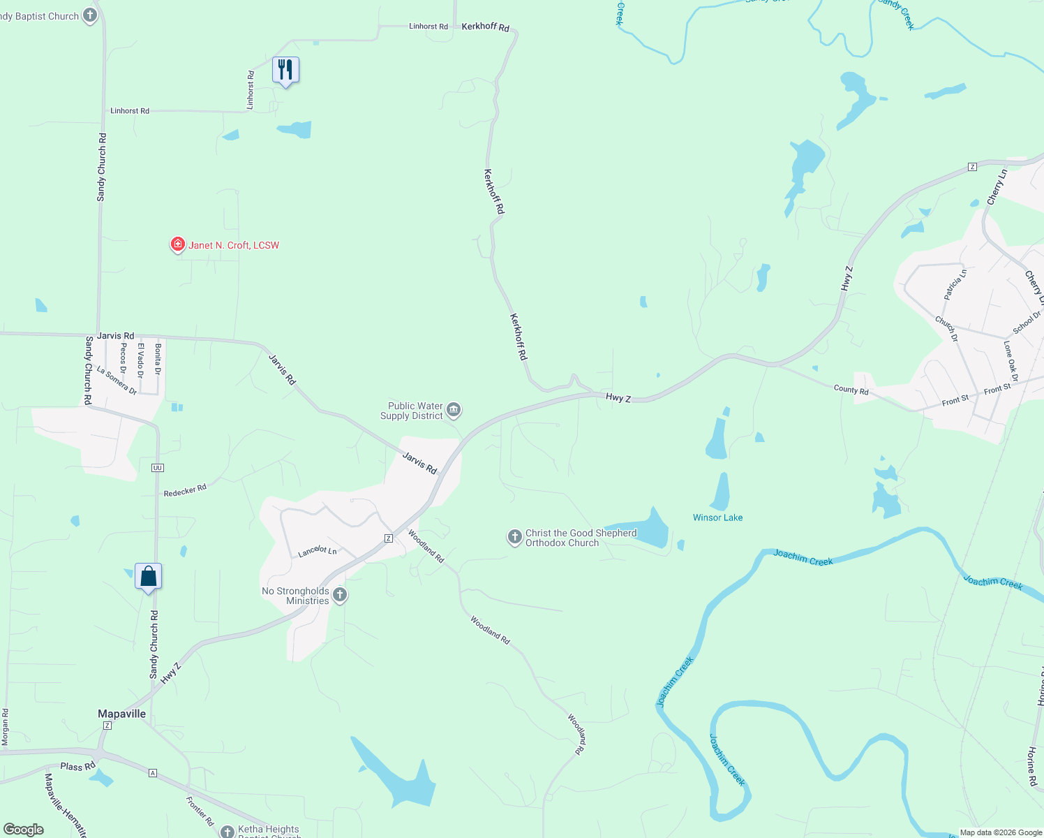 map of restaurants, bars, coffee shops, grocery stores, and more near 2941 Sand Sculpture Court in Pevely