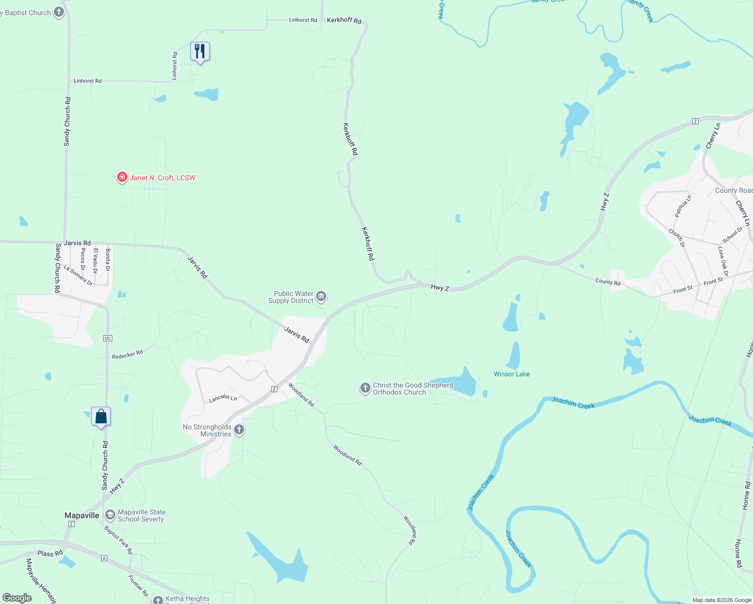 map of restaurants, bars, coffee shops, grocery stores, and more near 2941 Sand Sculpture Court in Pevely