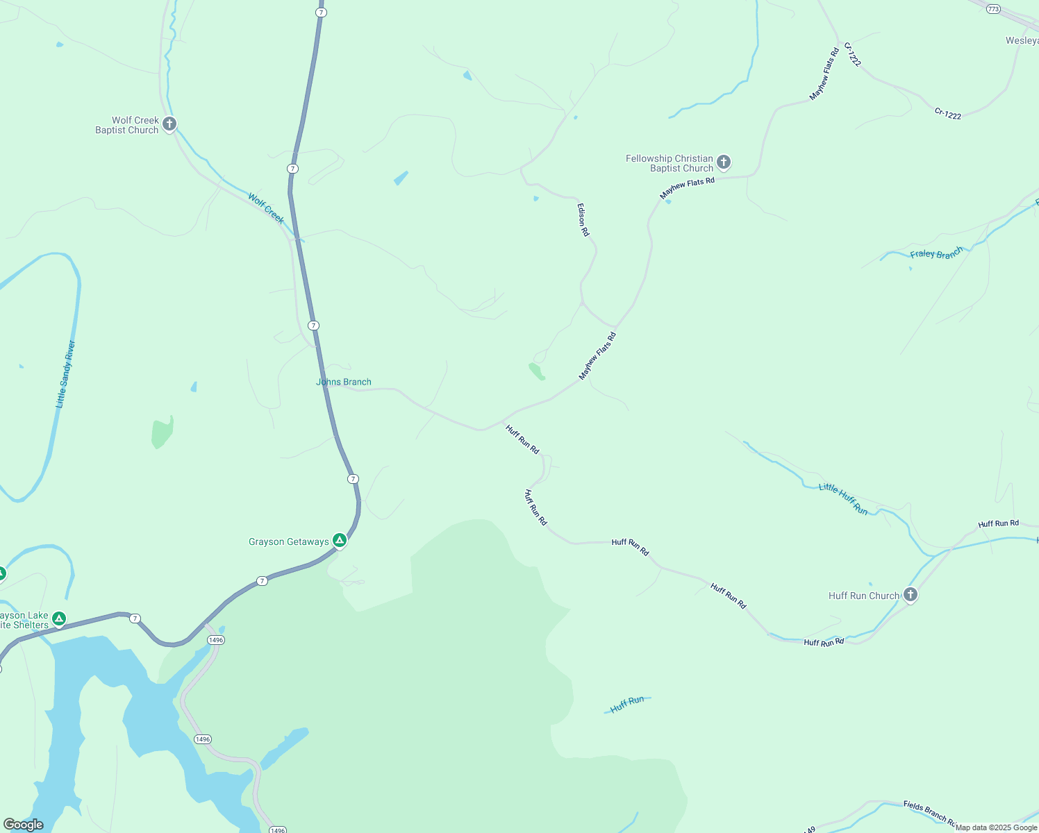 map of restaurants, bars, coffee shops, grocery stores, and more near 2237 Mayhew Flats Road in Grayson