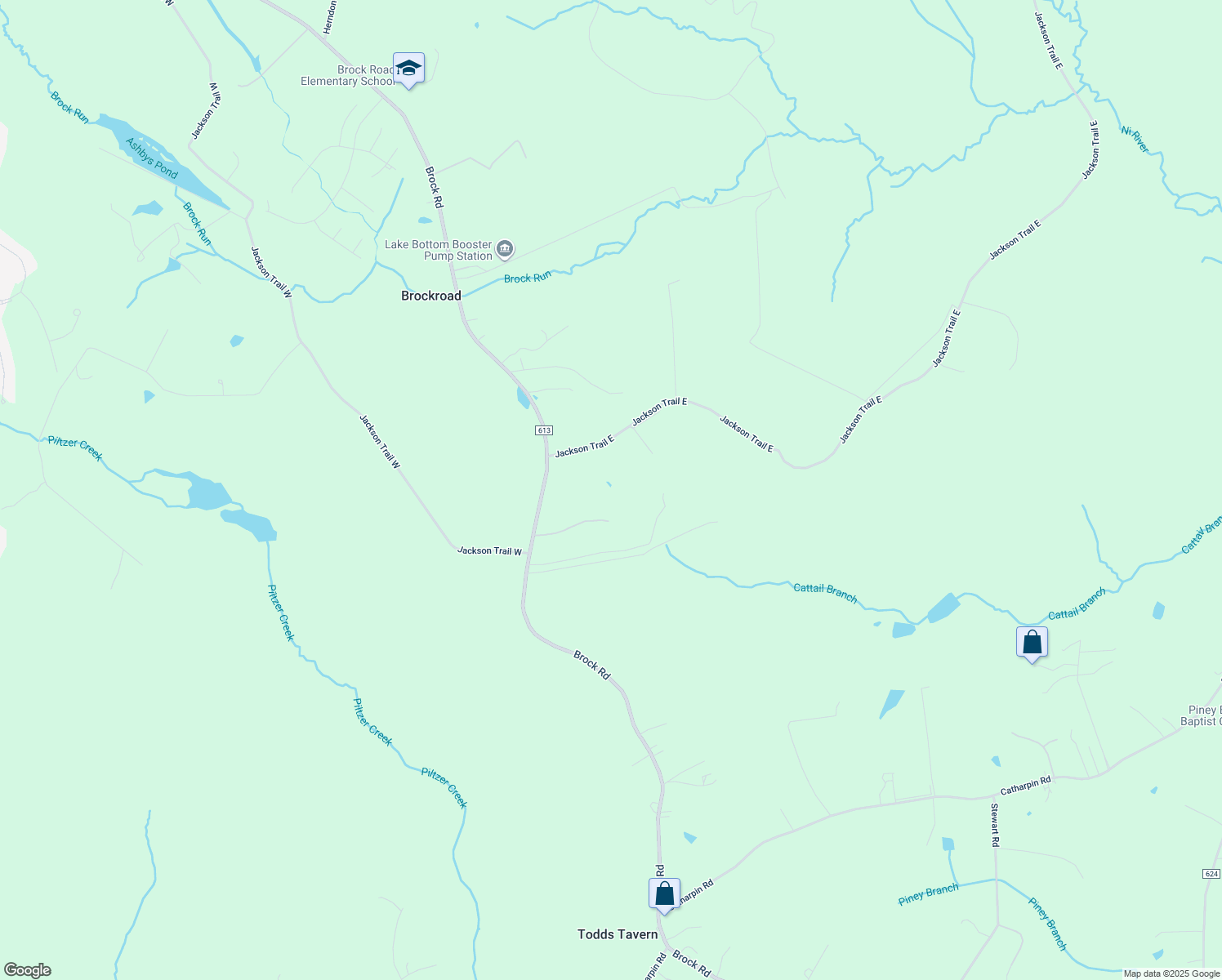 map of restaurants, bars, coffee shops, grocery stores, and more near 9957 Brock Road in Spotsylvania Courthouse