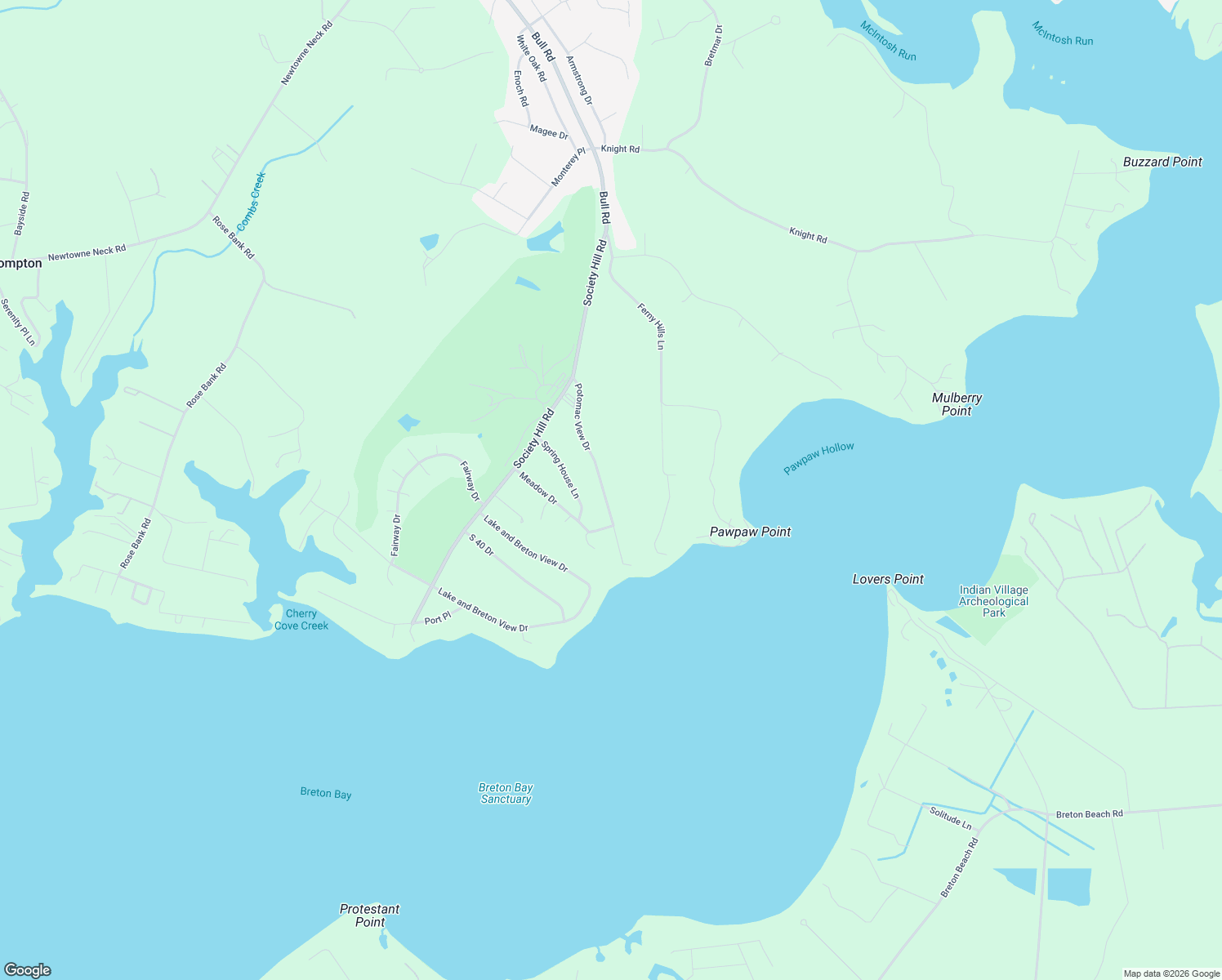 map of restaurants, bars, coffee shops, grocery stores, and more near 21764 Potomac View Dr in Leonardtown