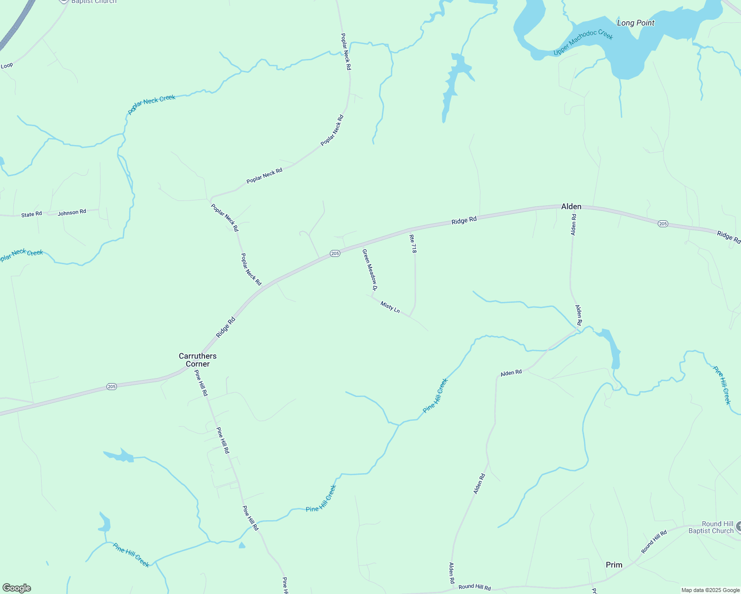 map of restaurants, bars, coffee shops, grocery stores, and more near 14494 Misty Lane in King George