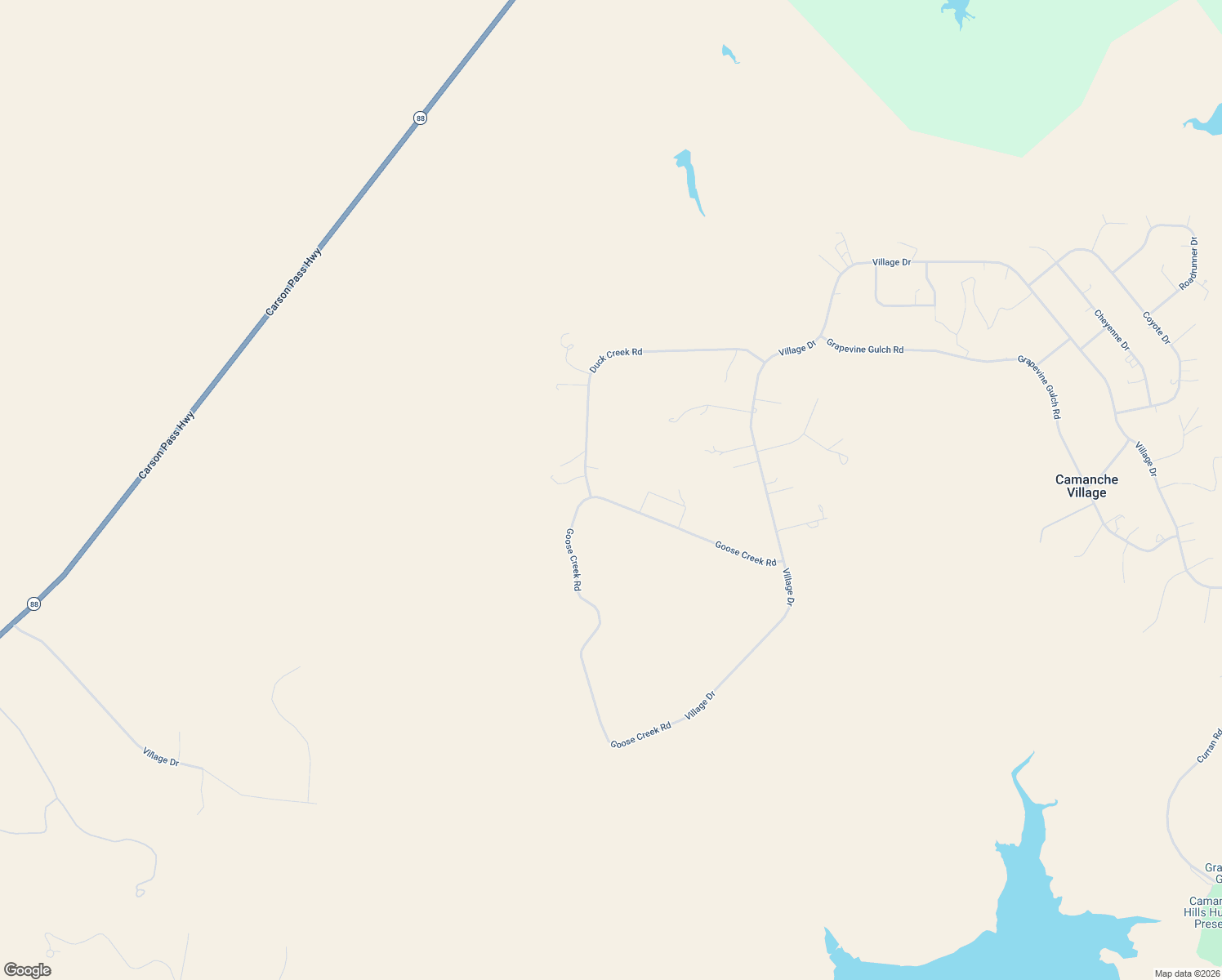 map of restaurants, bars, coffee shops, grocery stores, and more near 1465 Goose Creek Road in Ione