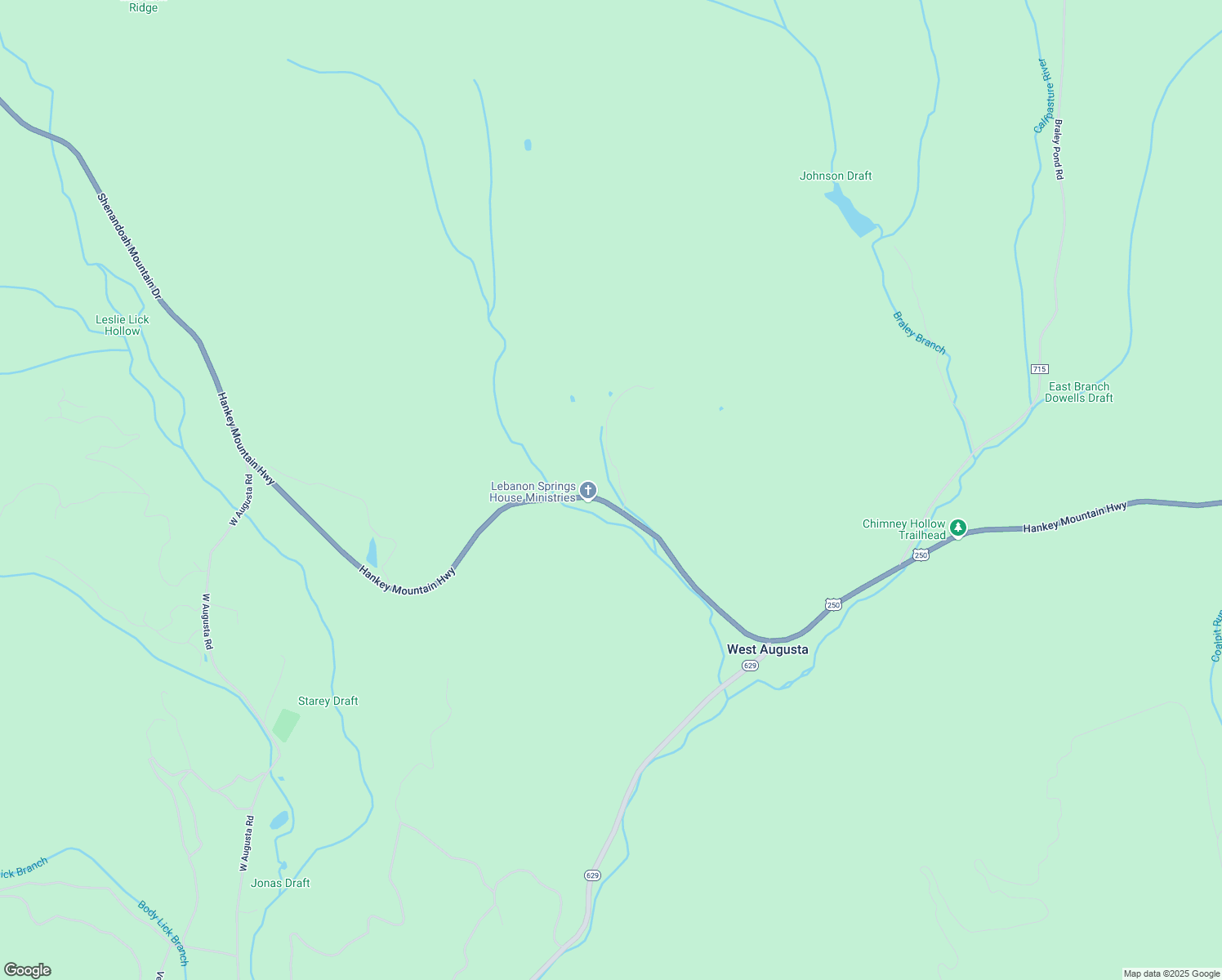 map of restaurants, bars, coffee shops, grocery stores, and more near 425 Shenandoah Mountain Drive in West Augusta