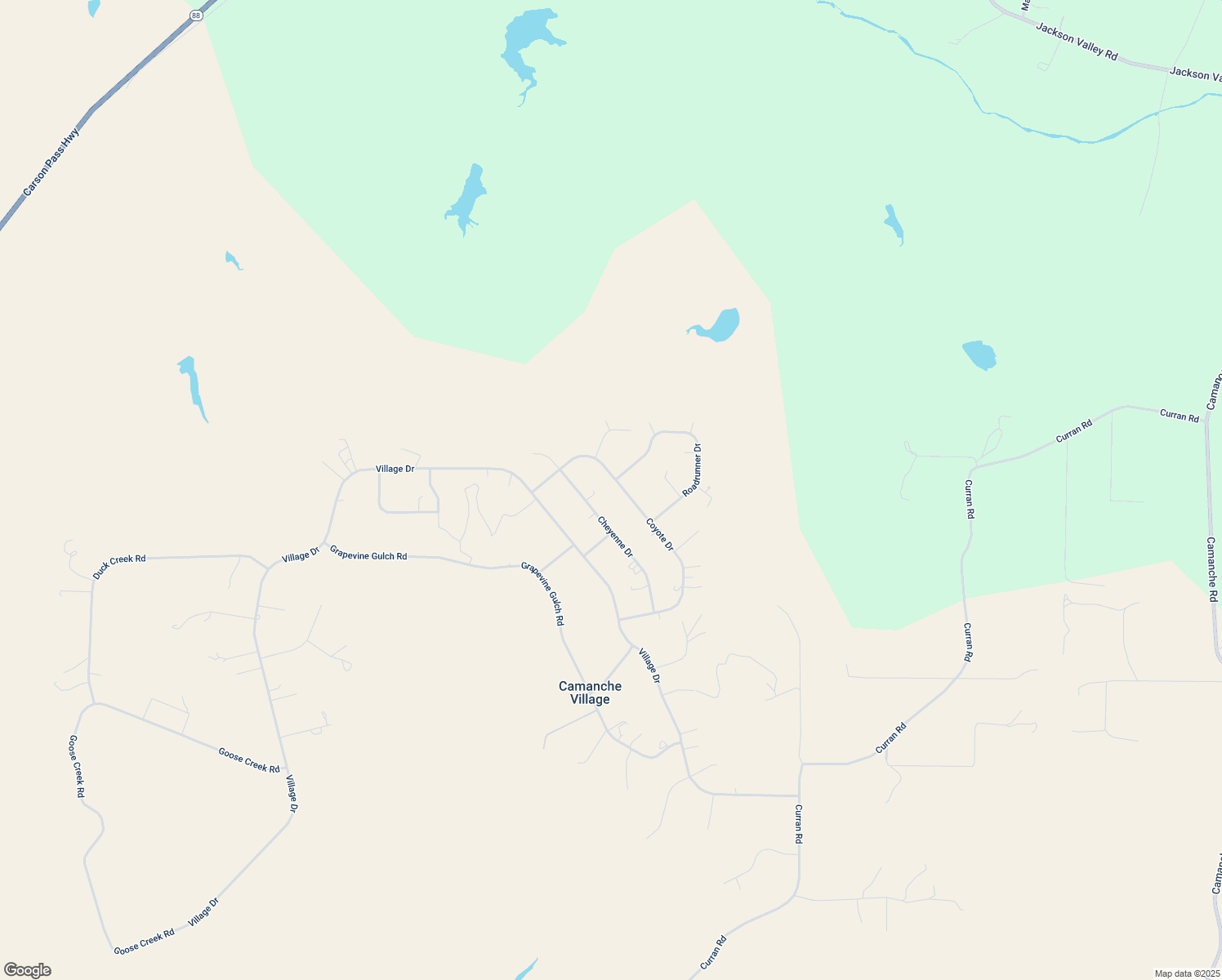 map of restaurants, bars, coffee shops, grocery stores, and more near 4515 Coyote Drive in Ione