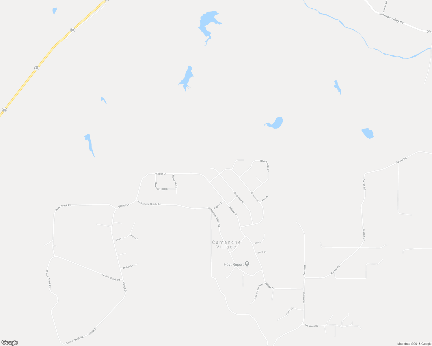 map of restaurants, bars, coffee shops, grocery stores, and more near 4562 Coyote Drive in Ione
