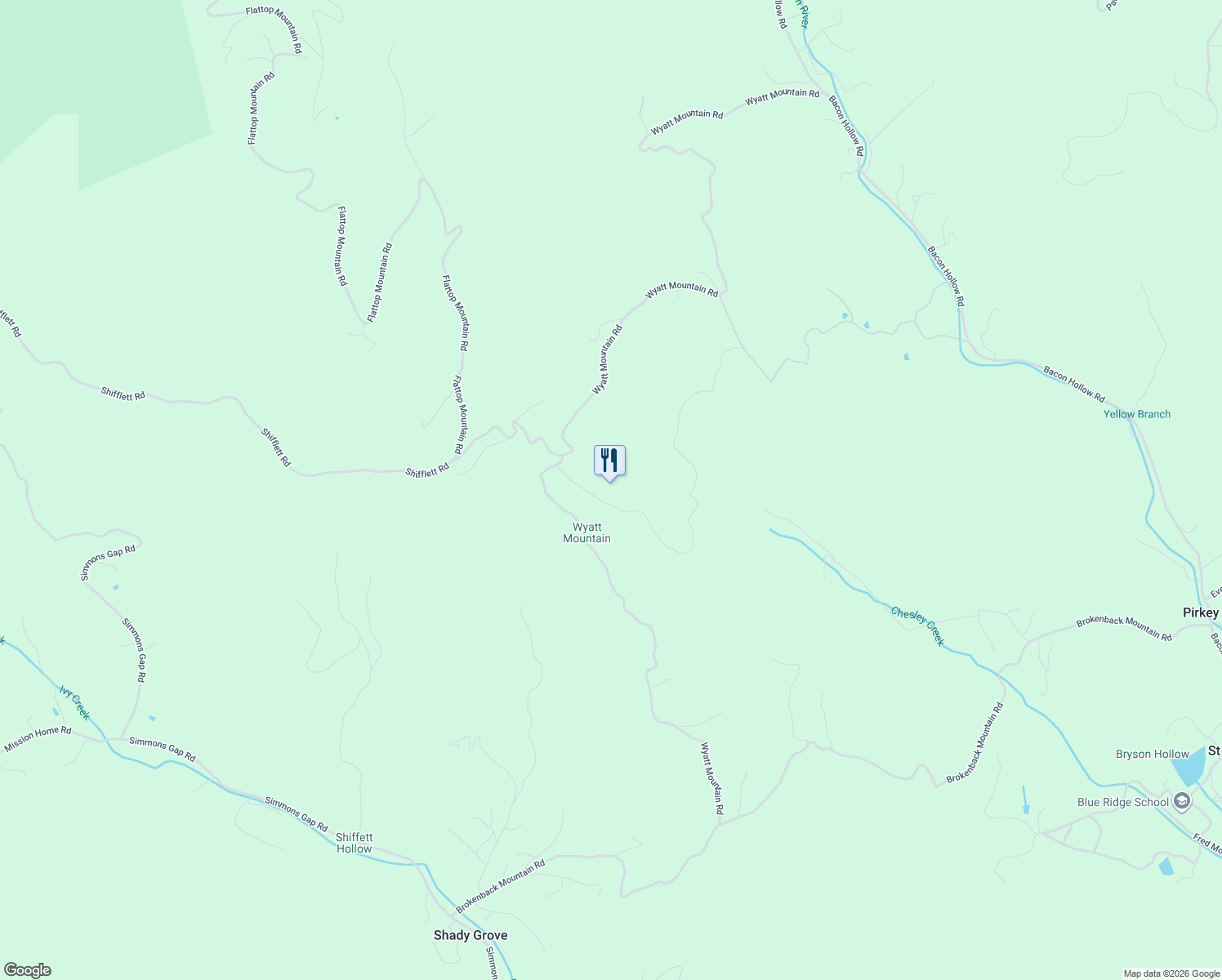 map of restaurants, bars, coffee shops, grocery stores, and more near in Shady Grove