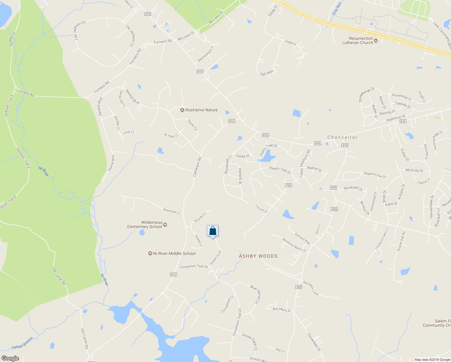 map of restaurants, bars, coffee shops, grocery stores, and more near 703 Stonewall Lane in Fredericksburg