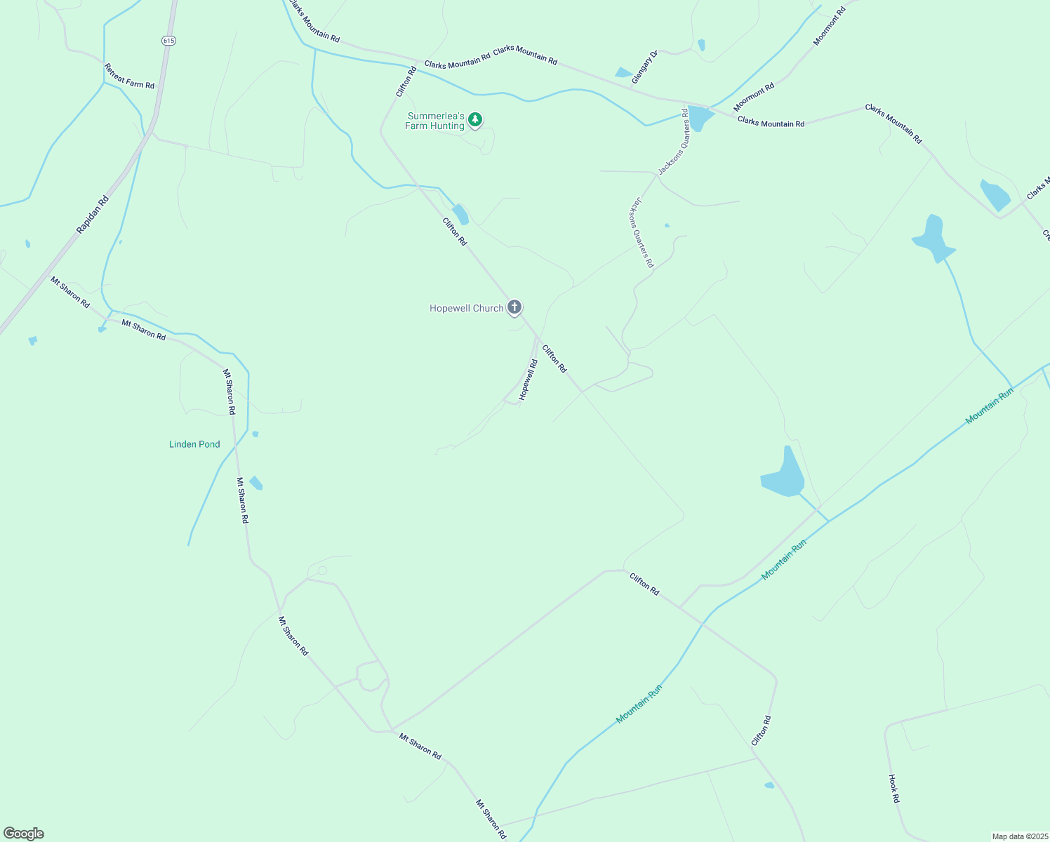 map of restaurants, bars, coffee shops, grocery stores, and more near 9095 Hopewell Road in Rapidan