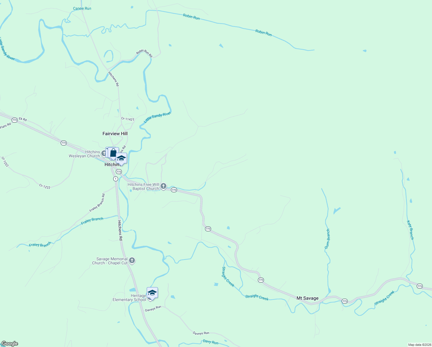 map of restaurants, bars, coffee shops, grocery stores, and more near Coal Camp Road in Carter County