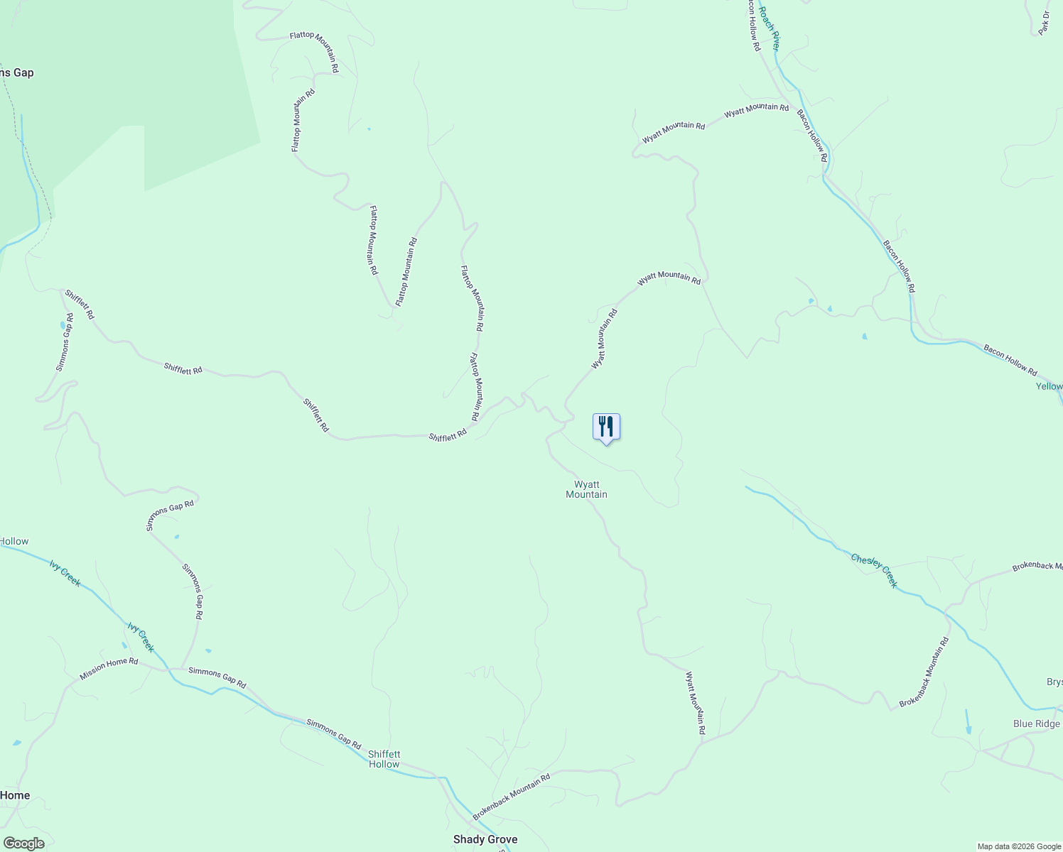 map of restaurants, bars, coffee shops, grocery stores, and more near 2070 Shifflett Road in Free Union