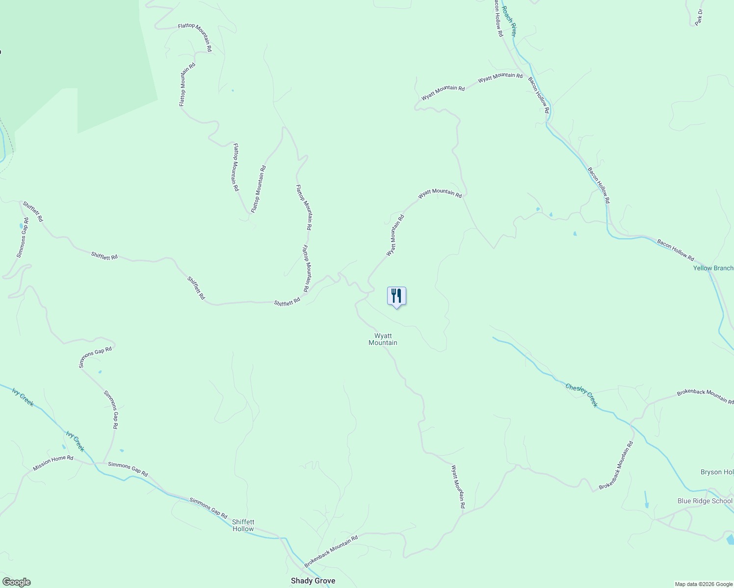 map of restaurants, bars, coffee shops, grocery stores, and more near 2070 Shifflett Road in Free Union