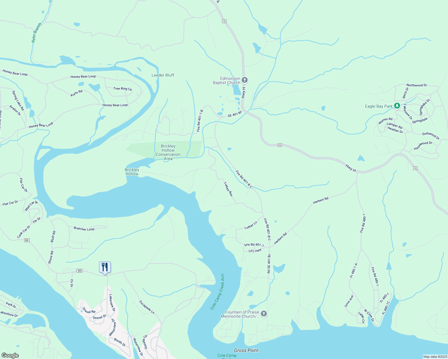 map of restaurants, bars, coffee shops, grocery stores, and more near Fire Road 401-3A in Lincoln