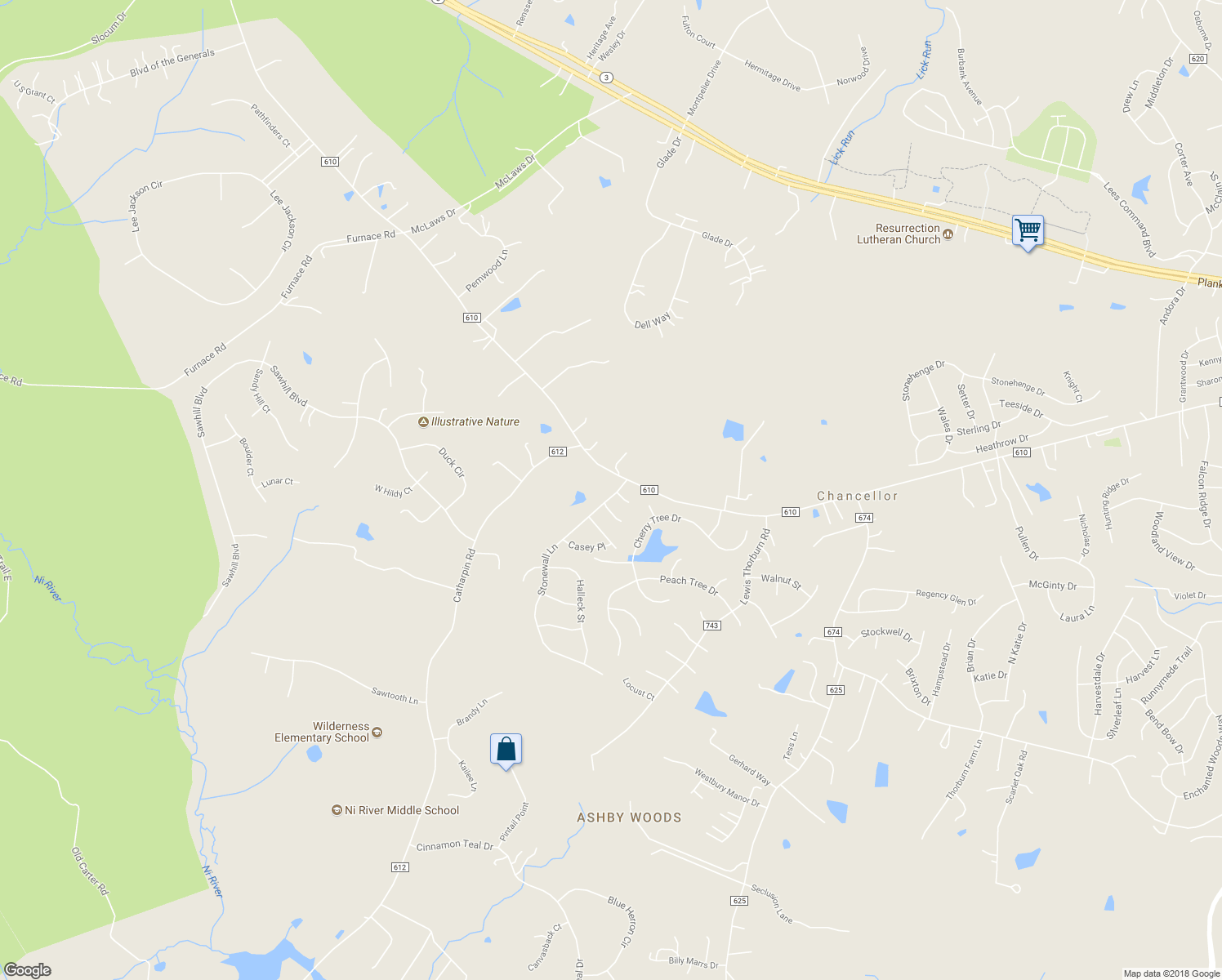 map of restaurants, bars, coffee shops, grocery stores, and more near 924 Stonewall Lane in Fredericksburg