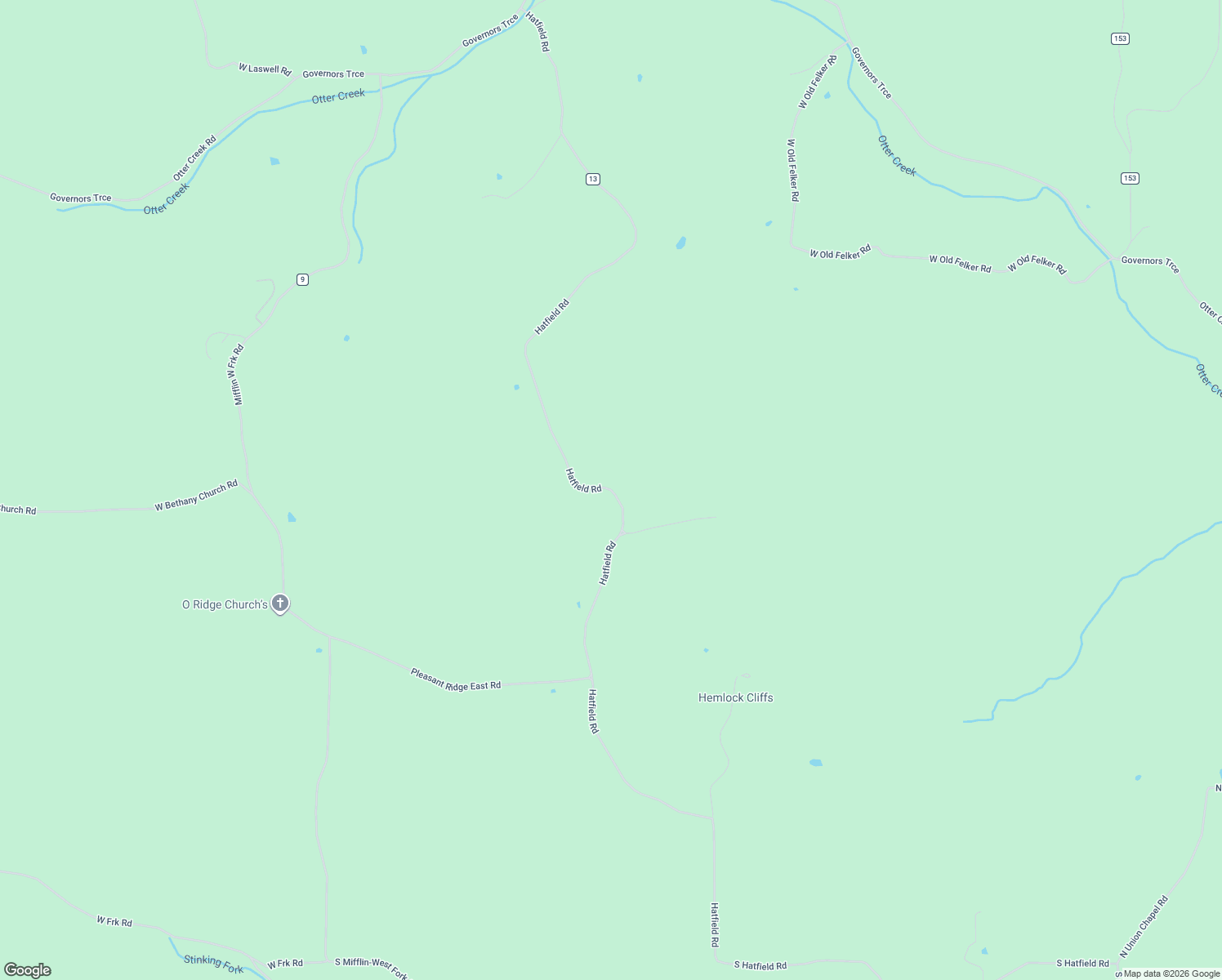 map of restaurants, bars, coffee shops, grocery stores, and more near Hatfield Road in Crawford County