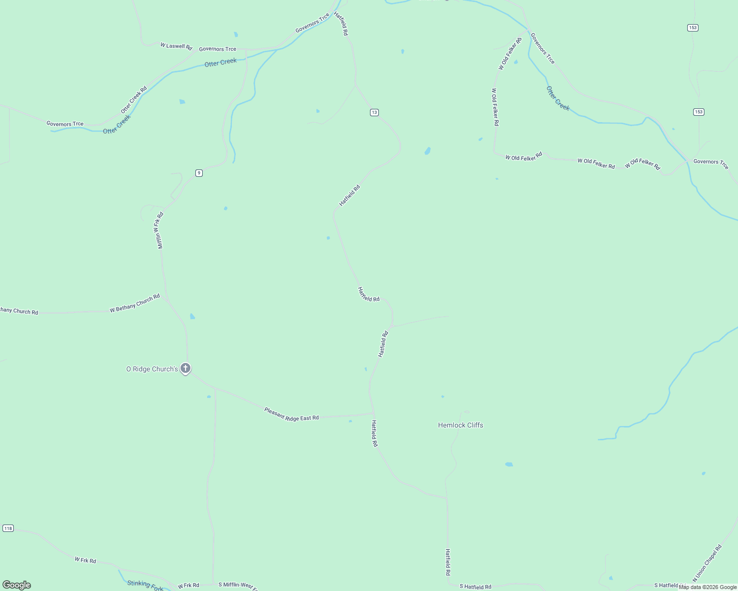 map of restaurants, bars, coffee shops, grocery stores, and more near Hatfield Road in English