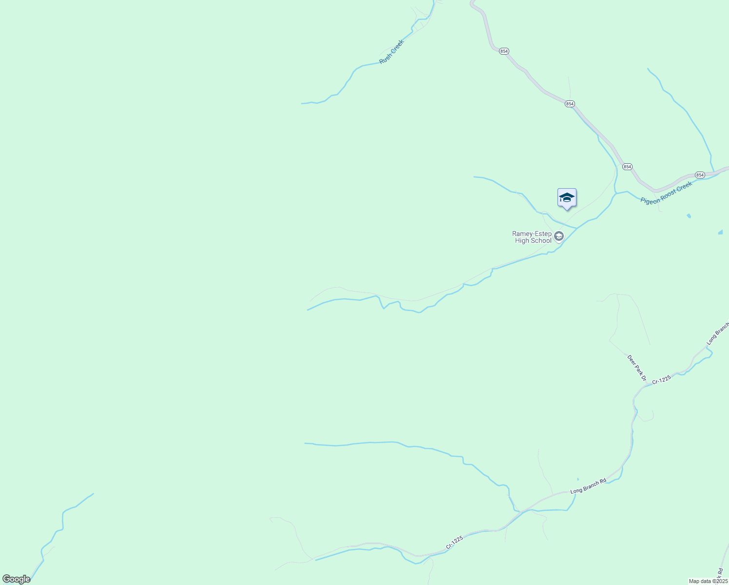 map of restaurants, bars, coffee shops, grocery stores, and more near 2901 Pigeon Roost Road in Rush