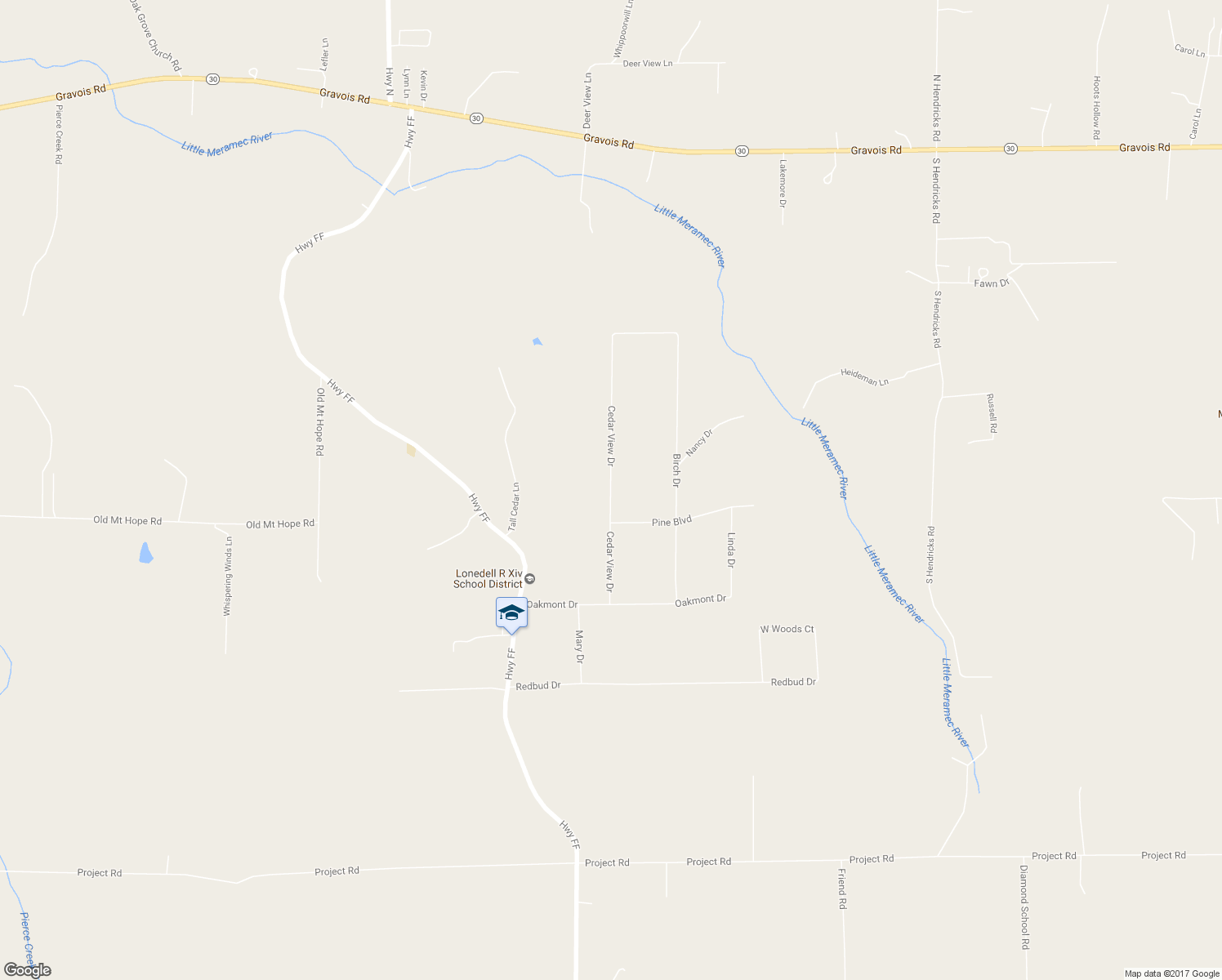 map of restaurants, bars, coffee shops, grocery stores, and more near 510 Cedar View Drive in Franklin County