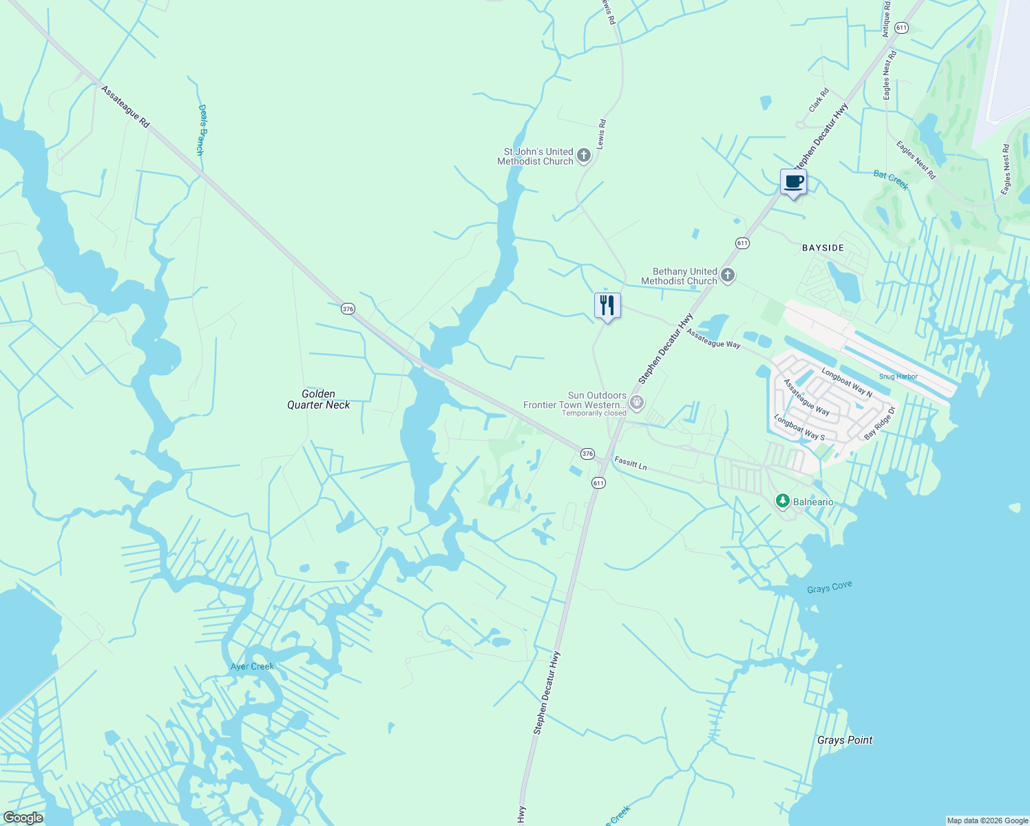 map of restaurants, bars, coffee shops, grocery stores, and more near 8499 Raccoon Lane in Berlin