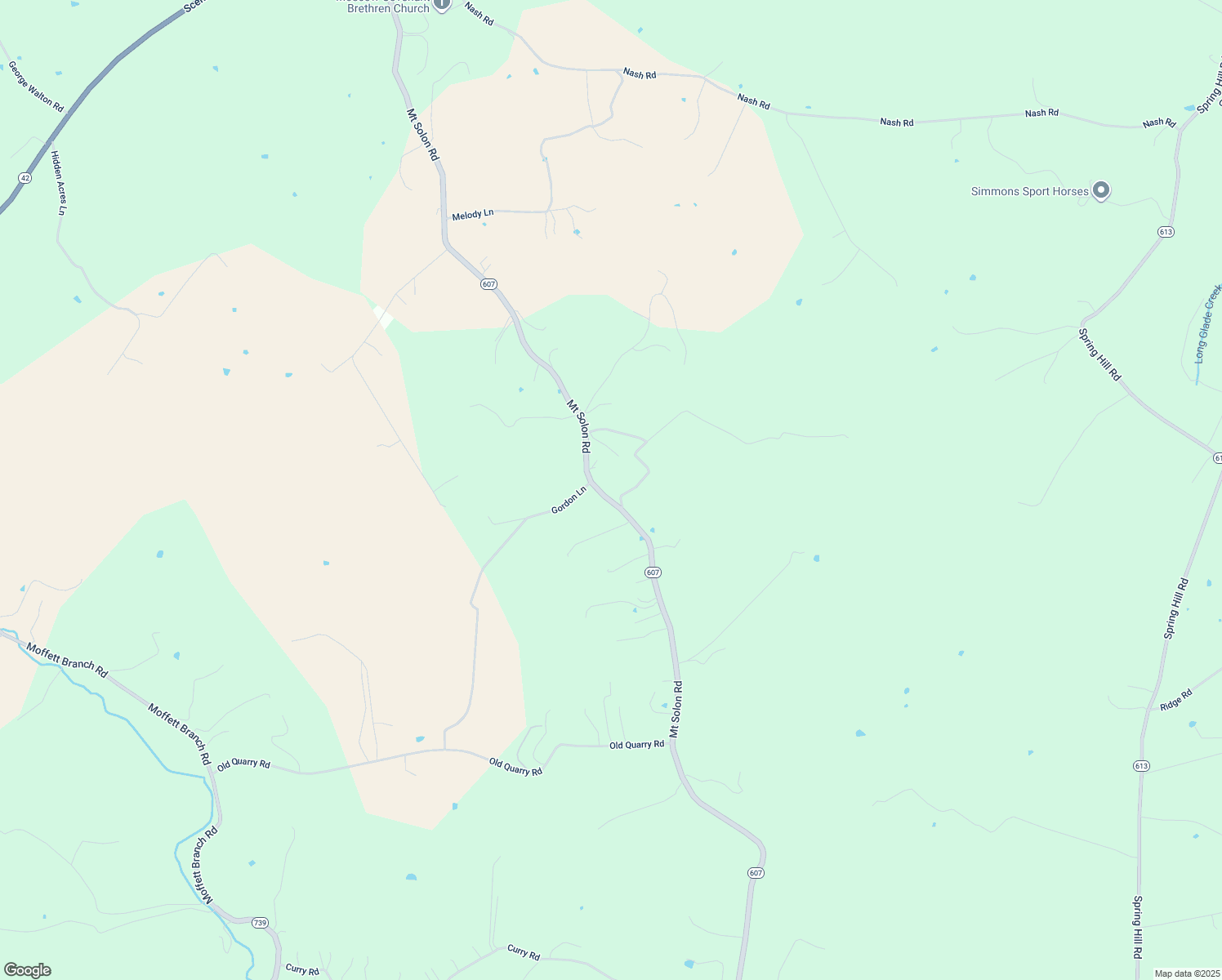 map of restaurants, bars, coffee shops, grocery stores, and more near 1091 Mount Solon Road in Mount Solon