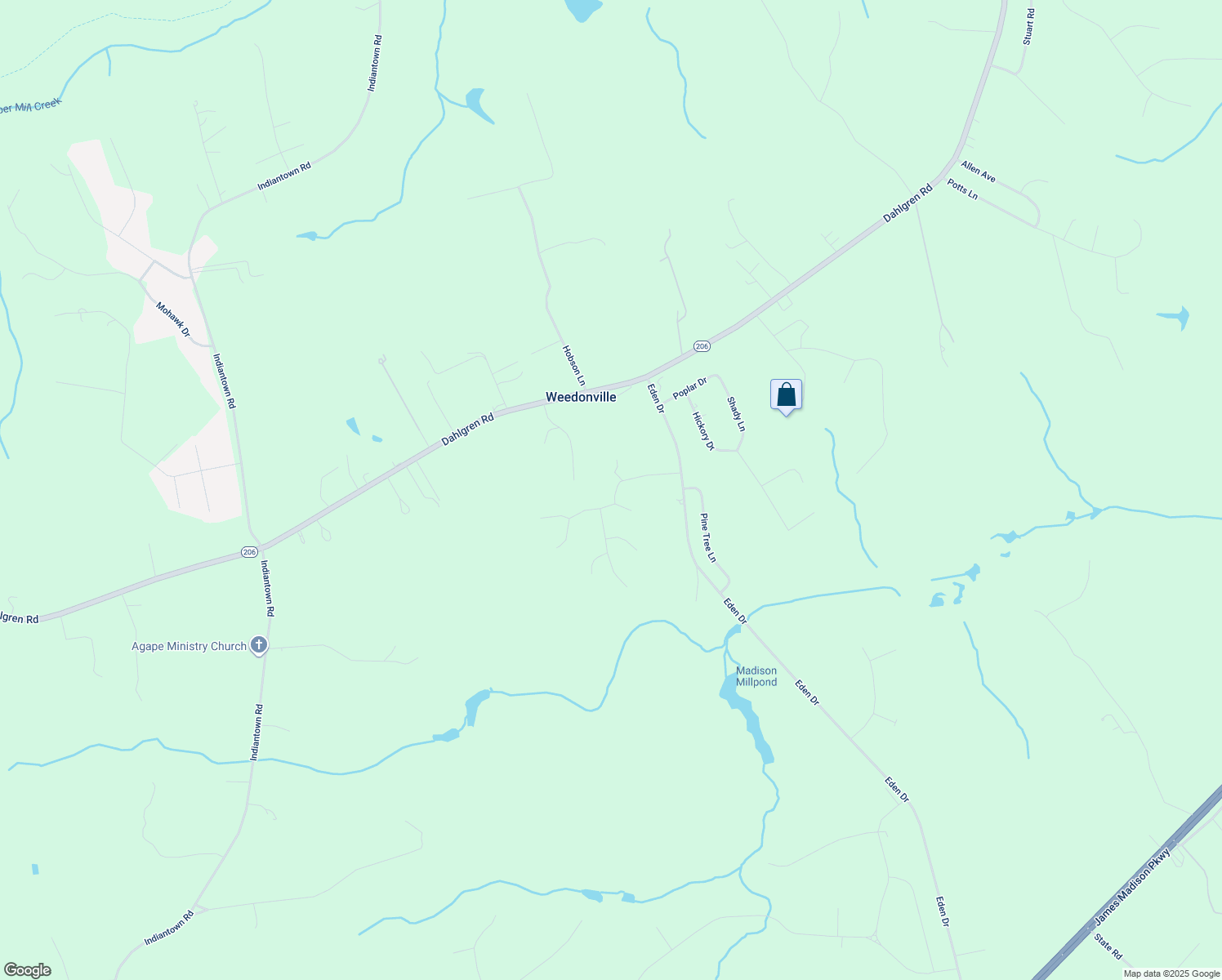 map of restaurants, bars, coffee shops, grocery stores, and more near 11049 Lee Street in King George