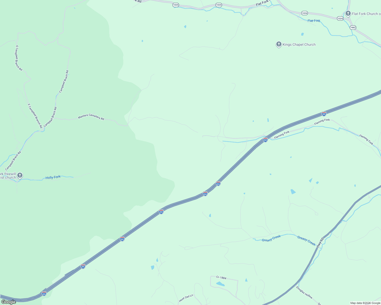 map of restaurants, bars, coffee shops, grocery stores, and more near 2065 Fleming Fork in Olive Hill