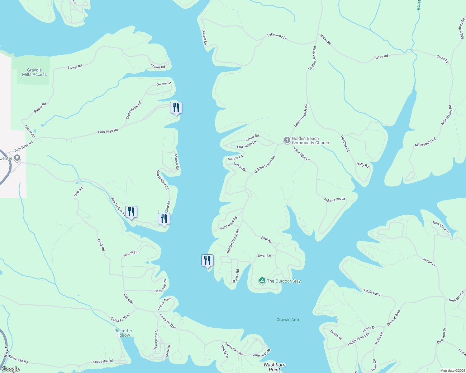 map of restaurants, bars, coffee shops, grocery stores, and more near Edgewater Drive in Barnett