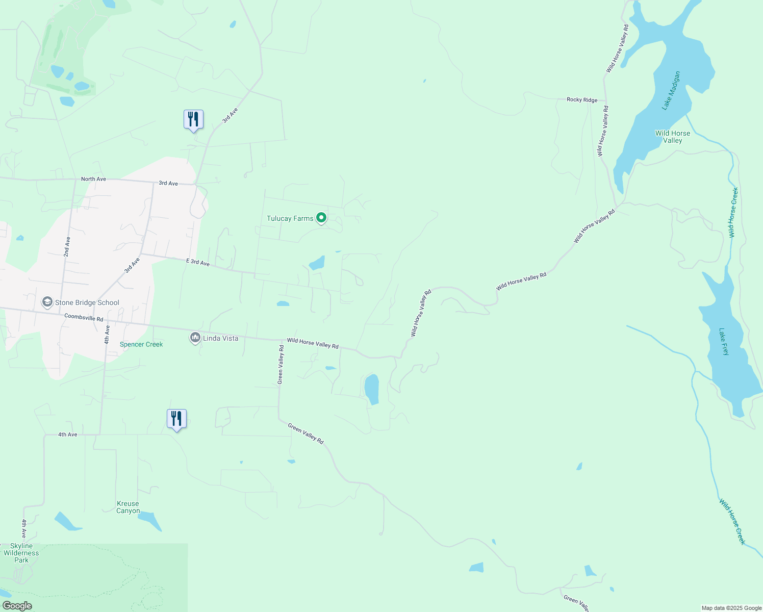map of restaurants, bars, coffee shops, grocery stores, and more near 1078 Shadybrook Lane in Napa