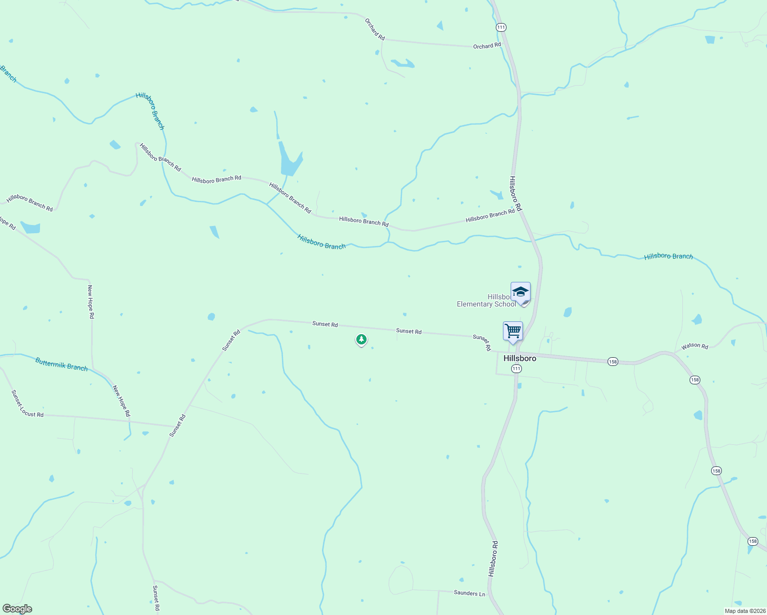 map of restaurants, bars, coffee shops, grocery stores, and more near 604 Sunset Road in Hillsboro