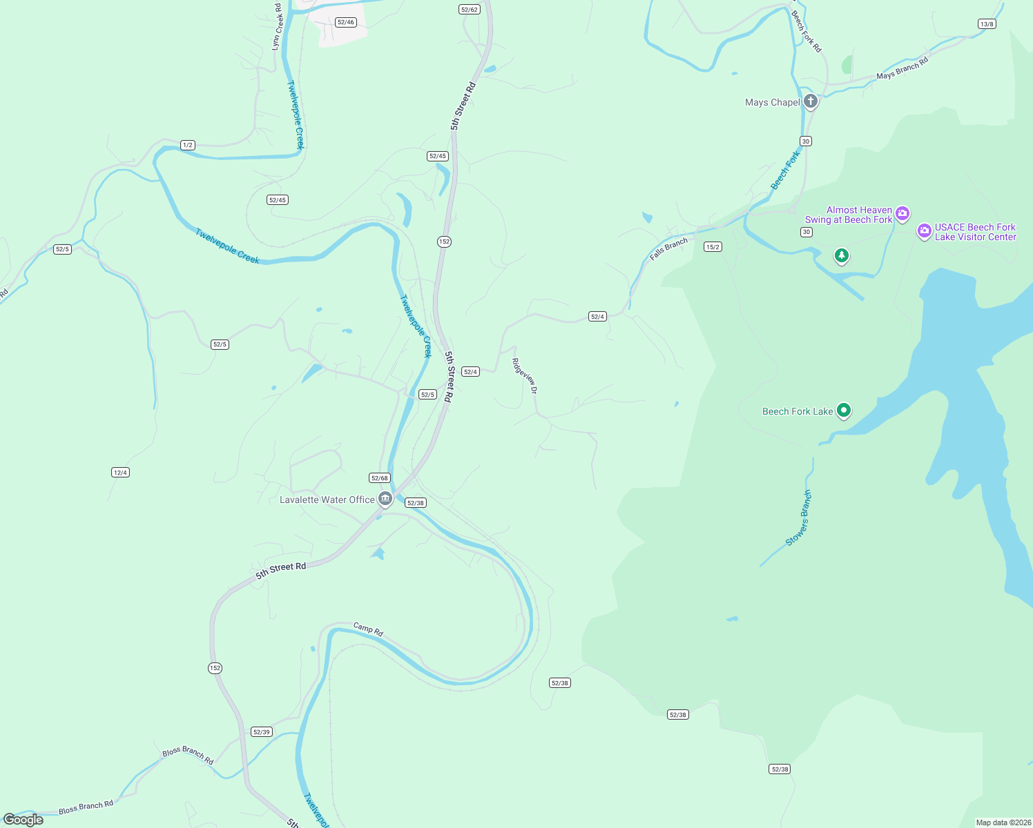 map of restaurants, bars, coffee shops, grocery stores, and more near Holly Mountain Road in Lavalette