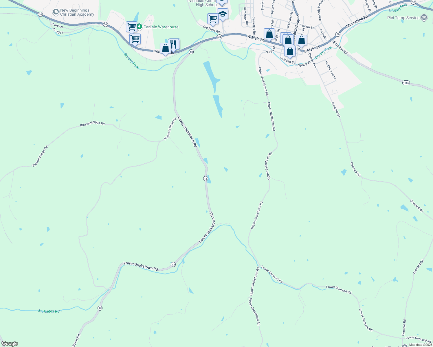 map of restaurants, bars, coffee shops, grocery stores, and more near 1331 Lower Jackstown Road in Carlisle