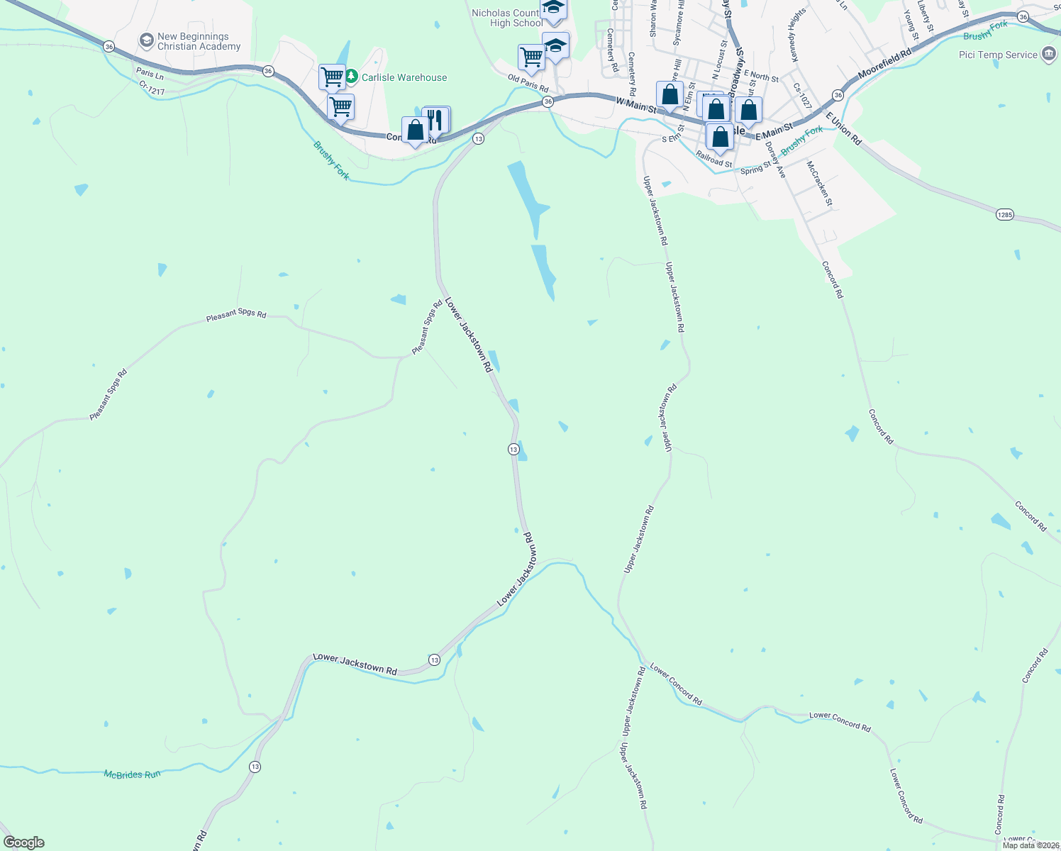 map of restaurants, bars, coffee shops, grocery stores, and more near 1331 Lower Jackstown Road in Carlisle