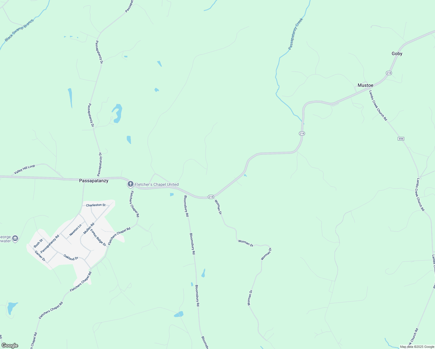 map of restaurants, bars, coffee shops, grocery stores, and more near 8253 Buckthorne Run in King George